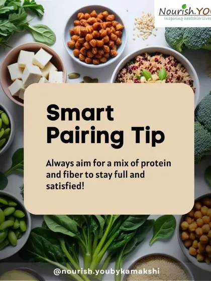 This smart pairing tip reminds us to always aim for a mix of protein and fiber. This combination, found in foods like chickpeas, paneer, and leafy greens, is key to staying full and satisfied.