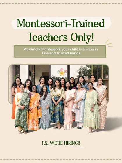At Kinfolk, your child is always in the safe and trusted hands of Montessori-trained teachers. We are also hiring passionate early years educators to join our team!