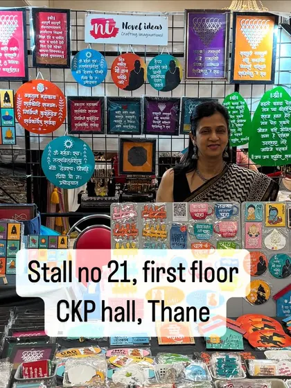 Two exhibitions, two cities, one team! A glimpse of my stall setup at CKP Hall, Thane.
