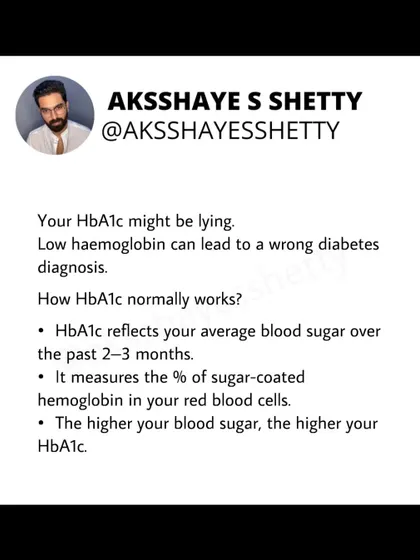 Your HbA1c value, which measures average blood sugar, isn't always accurate. Conditions like low hemoglobin (anemia) can lead to a falsely low HbA1c reading, potentially masking a diabetes diagnosis.