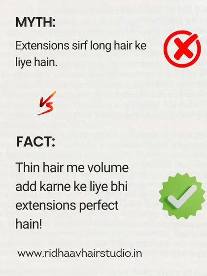 Myth: Extensions are only for adding length. Fact: Our extensions are also perfect for adding much needed volume to thin hair, creating a fuller and healthier look.