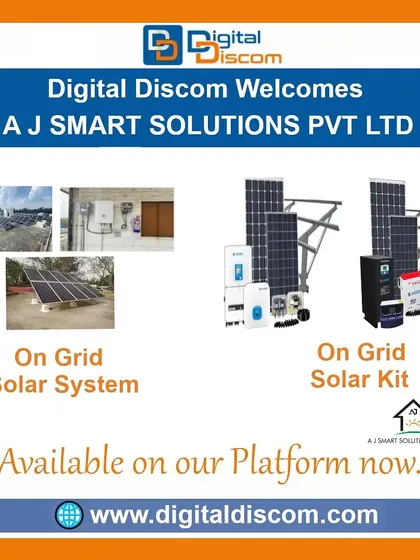 A J Smart Solutions provides complete on-grid solar systems and kits. These images show their clean and professional installations on various types of rooftops.
