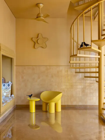 We were honored to be invited to join the interiors panel for the prestigious Dezeen Awards. This image, from a feature on Dezeen, showcases our unconventional design approach.