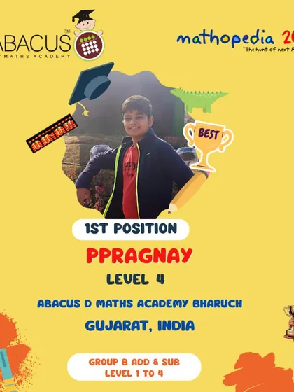 Ppragnay from Bharuch, Gujarat, another proud 1st Position winner from our franchise.