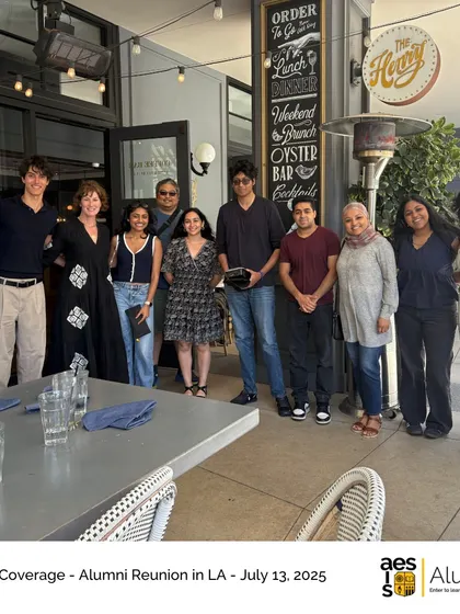 The AES community is a global family. This group photo from our alumni reunion in Los Angeles shows how our graduates stay connected, supporting each other and sharing memories long after they have left our campus.