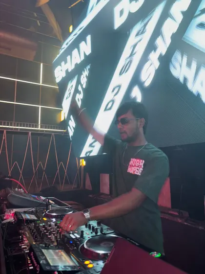 Lost in the music with my name in lights. A shot from a high-energy set where the visuals were as intense as the beats.
