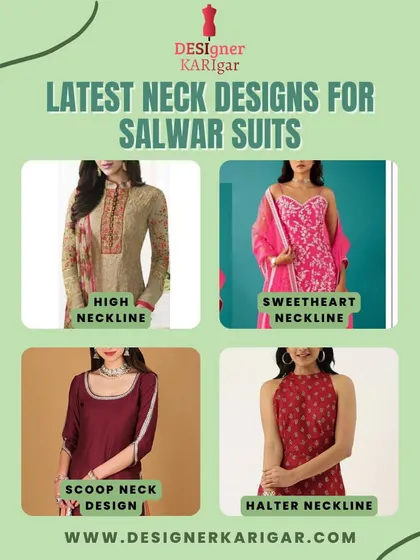 More popular neck designs we can create, such as a high neckline, a sweetheart neckline, a scoop neck, and a halter neckline.