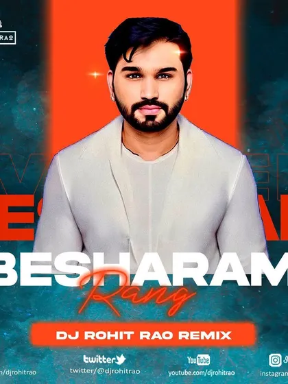 The official cover for my remix of 'Besharam Rang' from Pathaan. The design captures the bold and vibrant energy of the track.