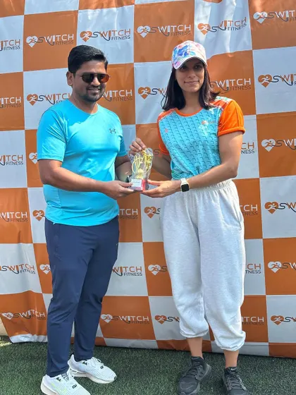Awarding the Best Female Catch of the Match. Neha from the Switch GoGetters made a spectacular, game-changing catch that showcased her amazing skill on the field.