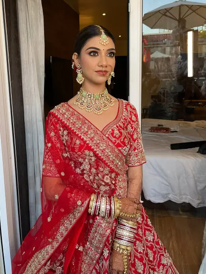 Hershee looking radiant and ready. This look showcases my signature 'glass-skin' finish that enhances the bride's natural beauty without feeling heavy.