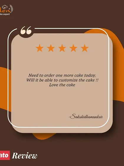 Need to order one more cake today!!" This is the best compliment we can receive. We are always ready to customize your next order.