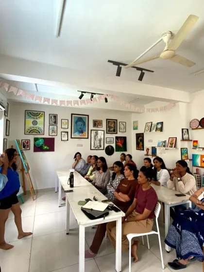 A guest lecture in session for our CFA students. We believe in exposing our students to diverse perspectives and real-world insights from practicing artists.