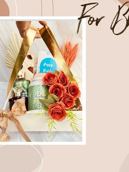 A beautifully styled shot of our 'Bhaiya-Bhabhi' hamper, highlighting its elegance and thoughtful curation.