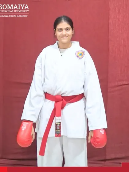 Shweta Gupta of S K Somaiya Vinay Mandir Junior College in her karate gi. She has won medals at the district and division levels in DSO tournaments.