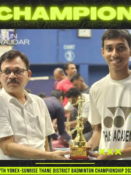 Arjun Birajdar, who won the Boys Singles U-17 title at the Thane District Championship.