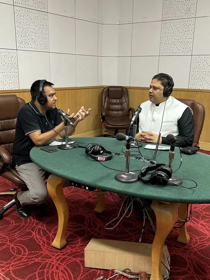 Deep in discussion during a live radio show. Here, the moderator and I are addressing a complex query related to tenancy laws, ensuring the advice given is clear, practical, and easy to understand.