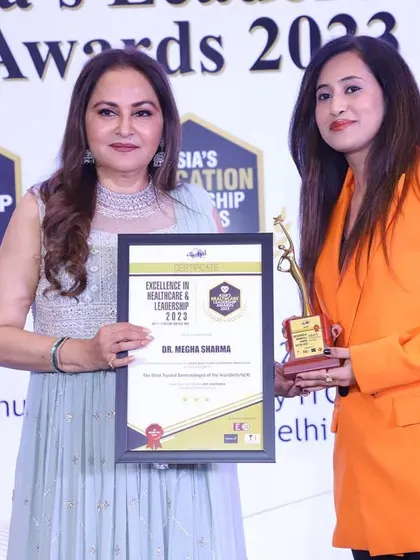 Holding the award for Excellence in Healthcare & Leadership. This recognition from Asia's Leadership Awards is a significant milestone in my professional journey.