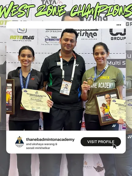 Akshaya Warang and Sonali Mirkhelkar with their Gold Medals from the West Zone Championships, representing Maharashtra.