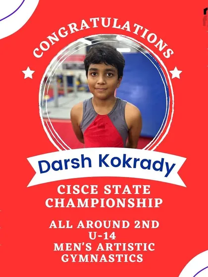 Darsh secured 2nd place overall in Men's Artistic Gymnastics at the CISCE State Championship. His performance has earned him a well-deserved spot at the Nationals.