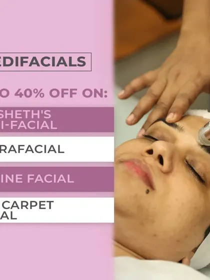 A client enjoying a MediFacial treatment. Our facials, such as the HydraFacial and Marine Facial, are customized to provide deep cleansing, exfoliation, and hydration for an instant glow.