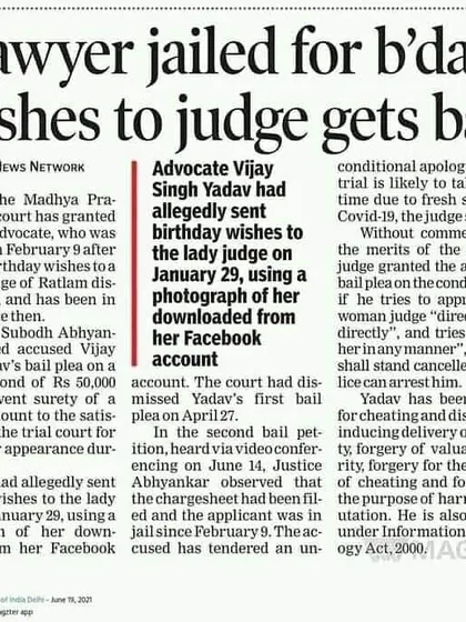This news clipping is a cautionary tale about the intersection of personal communication and professional conduct, highlighting important legal boundaries.