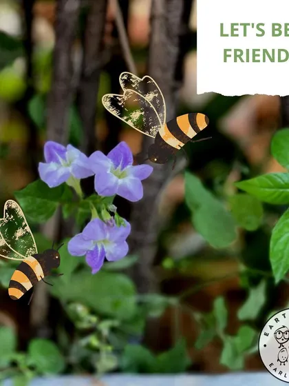 Let's bee friends! Our garden is a buffet for local pollinators. We use these moments to teach children about the important role bees and other insects play in our ecosystem and food supply.