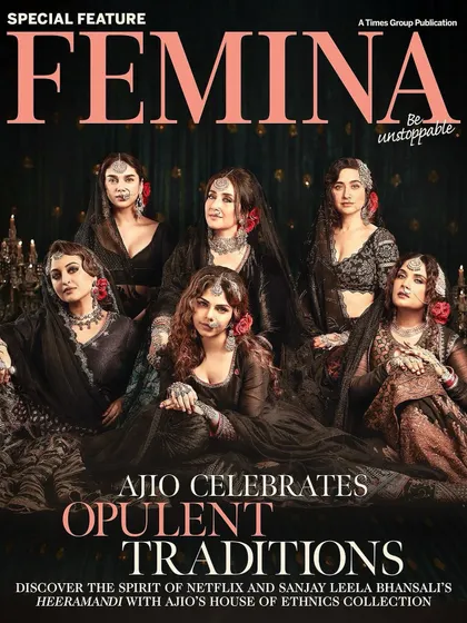 Our work on the 'Heeramandi' poster shoot was featured in a special edition of Femina magazine. It was amazing to see the opulent traditions we helped style get this kind of recognition.