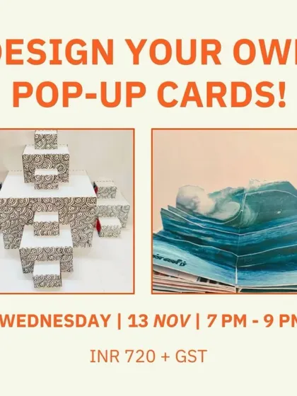 Learn to make your own pop up cards in this enchanting workshop. We cover the basic mechanics to help you create your own 3D designs.