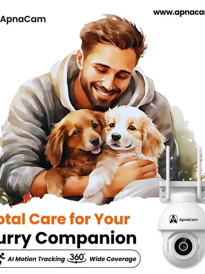 Total care for your furry companion. The G11A camera with AI motion tracking and wide coverage is great for keeping your pets safe in the backyard.