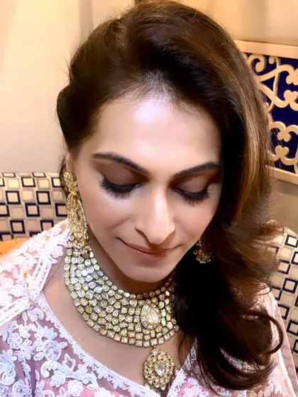 The finished soft glam look, perfect for any day function where you want to look polished and elegant.