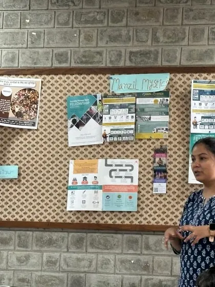 Our Co-Founder, Preeti Arya, presenting our work at a session on Arts, Nirgun, and the Constitution. We believe in sharing our learnings and collaborating with others to drive positive change.