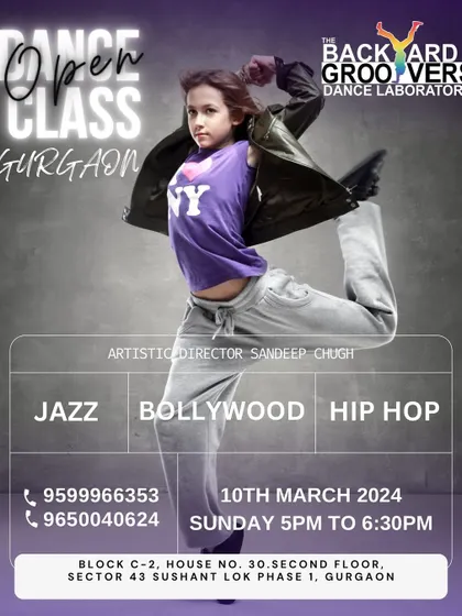 Bring your friends and family to our open dance class for beginners. This session is completely free and designed to introduce you to the joy of Jazz, Bollywood, and Hip Hop fusion.
