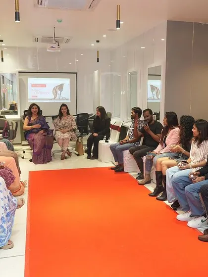 A look inside one of our academy launch events, with a runway set up for students to showcase their work. We believe in creating real-world opportunities for our students.