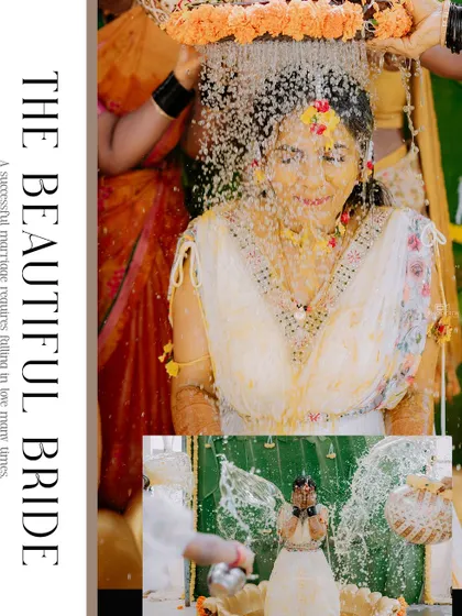 Duplicate of image 181, showcasing the traditional Haldi bathing ritual.