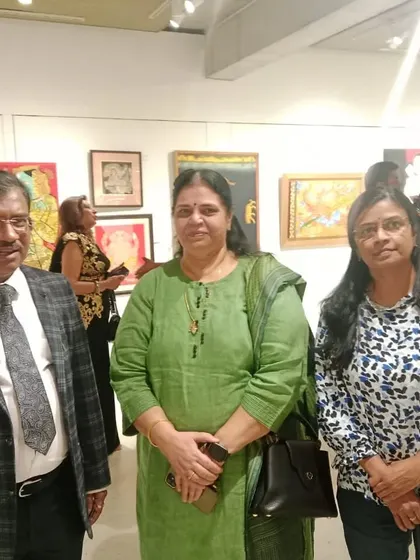 Celebrating World Art Day at the National Art Exhibition at Bangalore International Centre. It was an honor to be among so many esteemed artists.