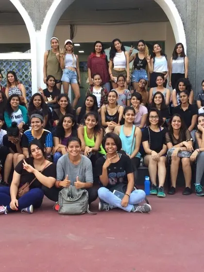 A huge group photo from a workshop in 2017. I love connecting with so many dancers and building a community through movement.