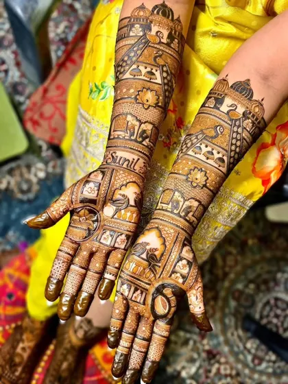 A full view of the personalized design, showcasing the intricate details and the seamless integration of the name.