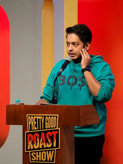 A collection of shots from the Pretty Good Roast Show, showcasing various comedians and moments from the event.