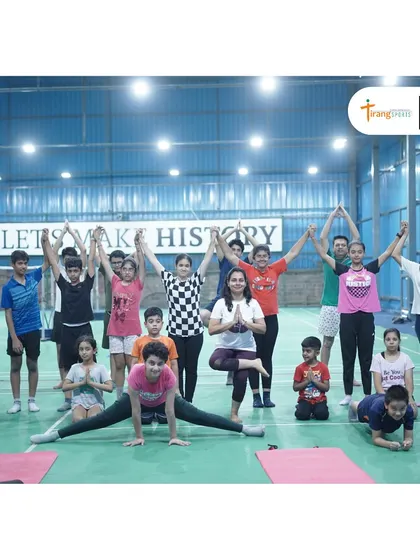 A group photo from our International Yoga Day session at the Dwarka Sector 10 center. It was a fantastic session of stretches, smiles, and positive energy for our players and staff.