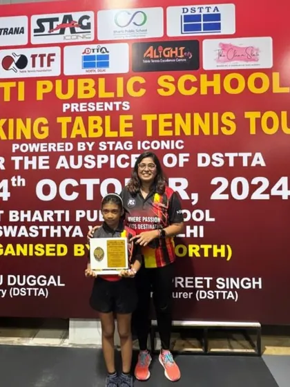 A young achiever at the 3rd Delhi State Ranking Table Tennis Tournament. Our players dominated the arena with multiple medals.