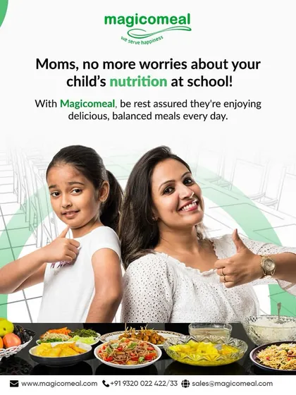 Moms, no more worries about your child's nutrition at school. With our delicious and balanced meals, you can rest assured they are enjoying healthy food every day, as shown by this happy mother-daughter duo.