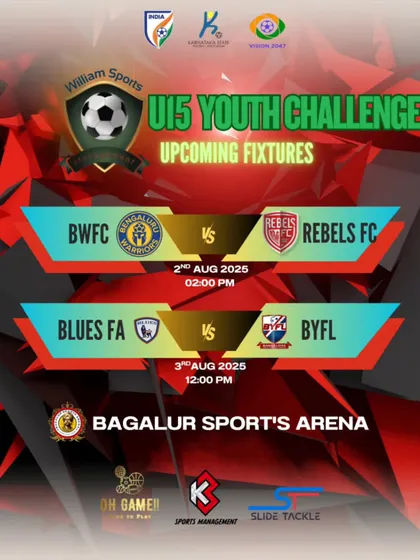 Our U15 team's upcoming fixture against BYFL in the William Sports Youth Challenge.