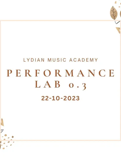 The graphic for "Performance Lab 0.3," showing the seasonal theme of our events.