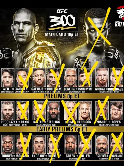 My personal predictions for the epic UFC 300 card. A mix of calculation and emotion.