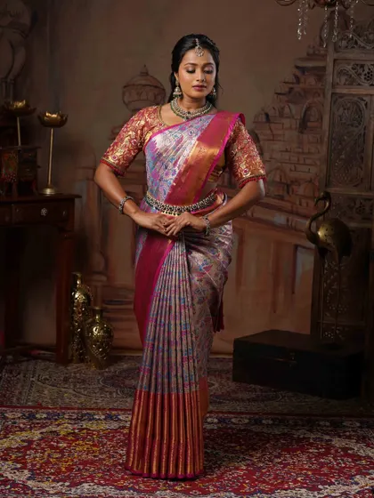 A final portrait from this series. The combination of expert draping and makeup creates a look of timeless grace.