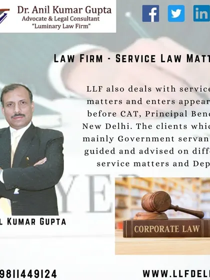 Our legal practice includes dedicated services for government employees, where we enter appearances before the CAT, Principal Bench at New Delhi, on a variety of service law cases.