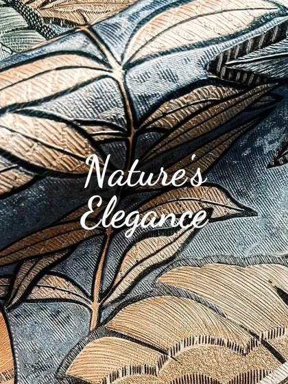 'Nature's Elegance' features a beautifully detailed leafy print. The intricate line work and shading on the leaves give this wallpaper a sophisticated, artistic quality, perfect for a stylish living area or study.