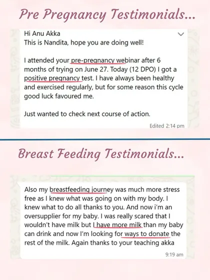 This student got a positive test after 6 months of trying, and another found her breastfeeding journey stress-free because she knew what to expect.