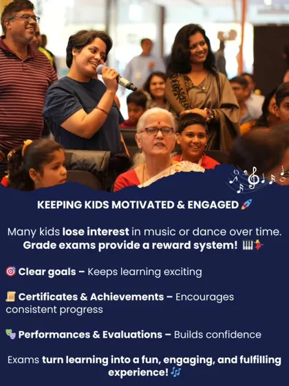 Grade exams are a great way to keep kids motivated. The system of clear goals, certificates, and performance evaluations turns learning into an exciting and fulfilling experience.