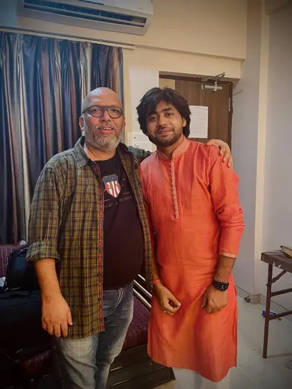 With Sanjay Sir, one of the key people behind the music at 'Saregamapa'. It's always a pleasure to work with the experienced teams on television productions.
